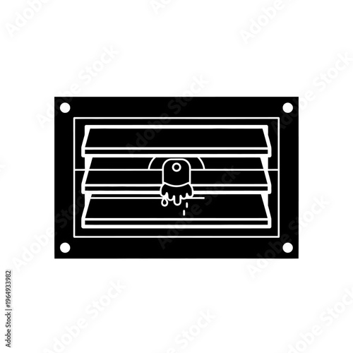 Silhouette of a Fusible Link Fire Damper for Building Ventilation Safety and Protection