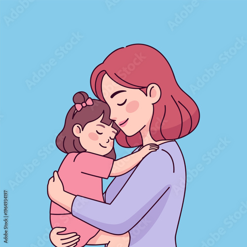 Mother and daughter embrace