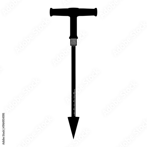 Silhouette of a Handheld Soil Compaction Tester Penetrometer for Agriculture