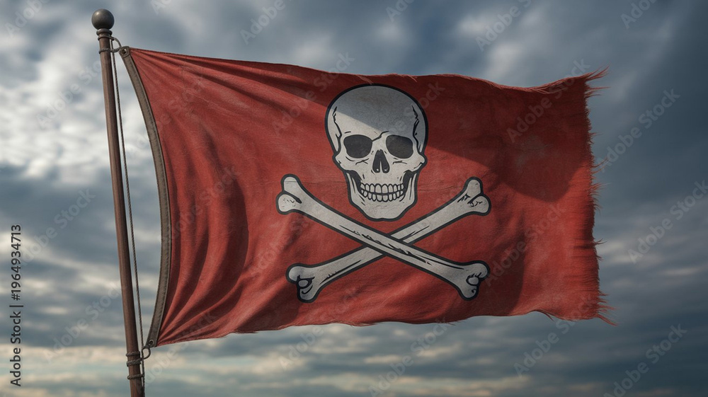 Naklejka premium jolly roger pirate flag