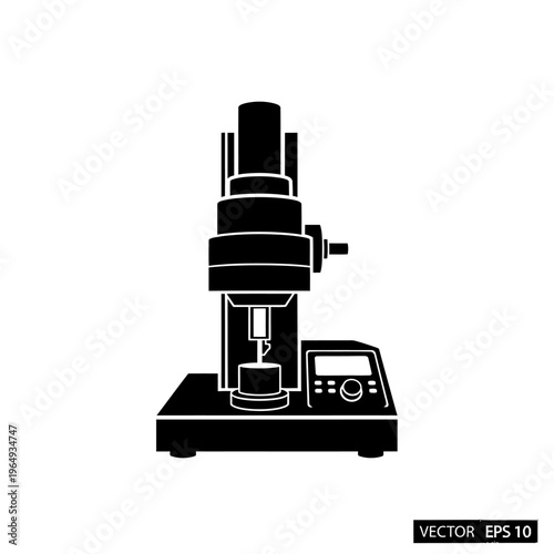 Rheometer Machine Liquid Viscosity Tester Black Vector Silhouette for Chemical Analysis