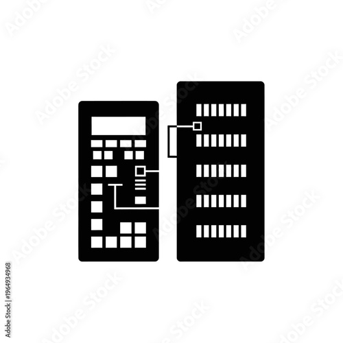 Smart Lighting Control Panel Dimming System Rack Black Vector Silhouette for Automation