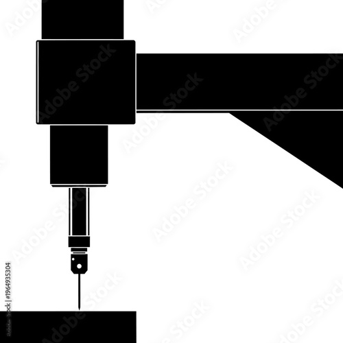 Surface Roughness Tester Profilometer Probe Black Vector Silhouette for Material Metrology