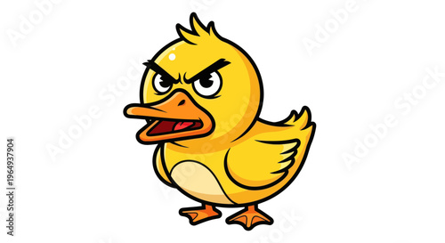 Angry Cartoon Duckling Character - Expressing Frustration