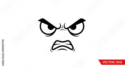 Angry Cartoon Face Icon Vector Illustration