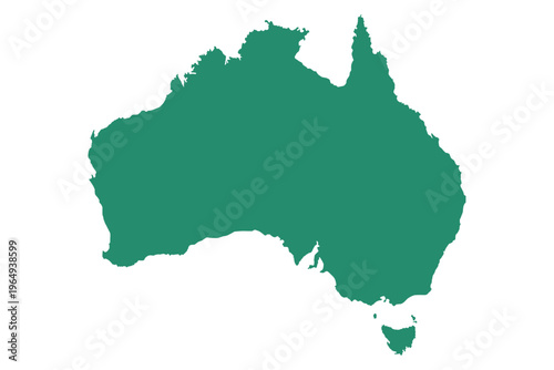 Australia map vector gray silhouette continent editable