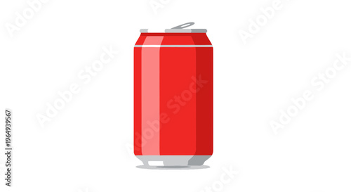 Red Soda Can Isolated on White Background, Refreshing Drink