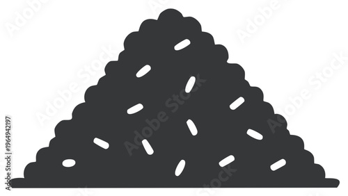 Dark pile with white specks and scalloped edges