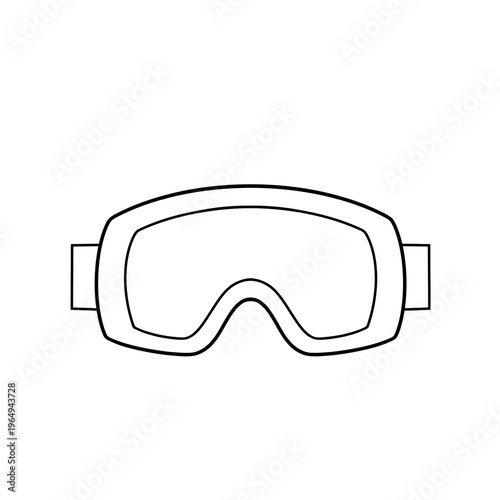 Ski goggles hand drawn black and white winter clip art 