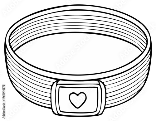 Charming Heart Buckle Bracelet: Sleek Lines and Sweet Symbolism in Vector Line Art Design