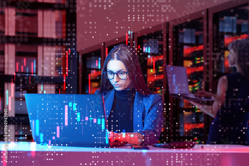 Bild auf Leinwand Data analysis, financial computing