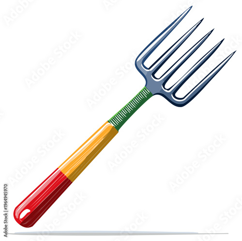 Gardening Tool Pitchfork with Colorful Handle for Outdoor Work and Cultivation