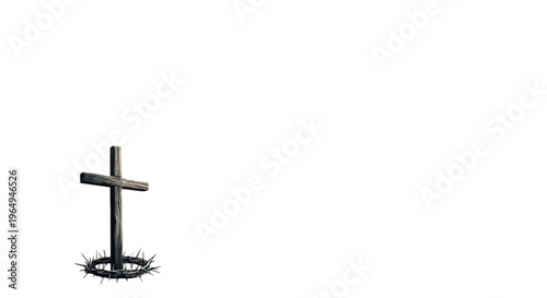 Christian, cross, symbol, thorns, metal, crucifix, faith, religion, icon