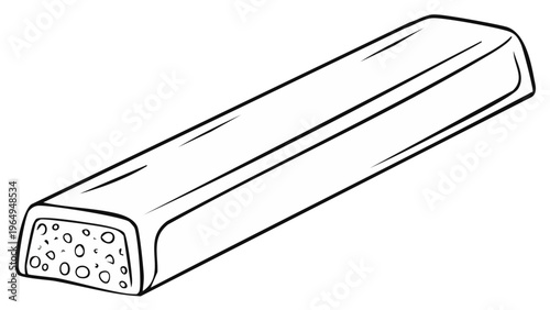 Chocolate candy bar outline vector illustration