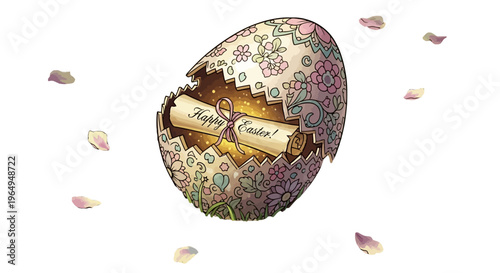 Easter egg, chocolate gift, floral pattern, decorative confectionery