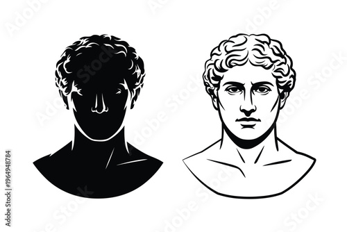 Classical busts a contrasting depiction of ancient male figures