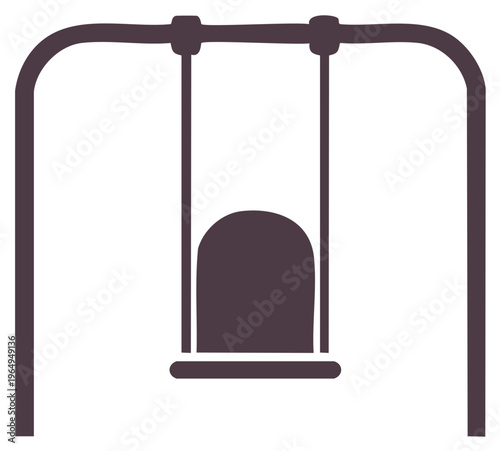 Minimalist swing set illustration in flat design style
