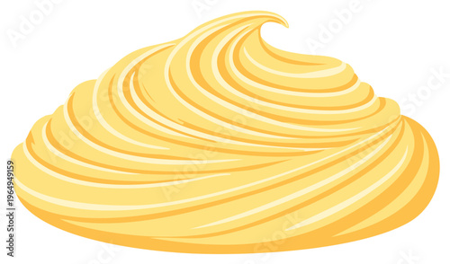 Isolated Vector Illustration of a Swirled Yellow Frosting Dollop