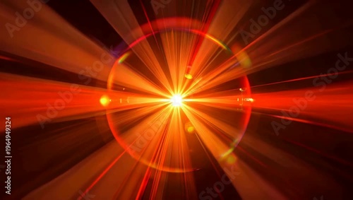 Captivating light explosion with dynamic bokeh and radiant beams, evoking energy and motion. Ideal for adding a touch of vibrancy and dynamism to your project.