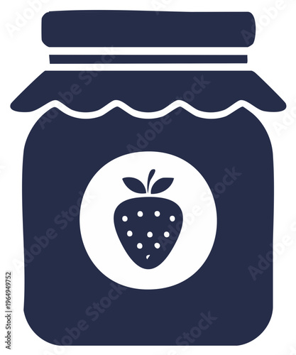 Strawberry Jam Jar Vector Illustration Isolated Object Clipart Food Preserve Sweetness