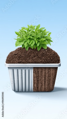 Fresh green plant in a stylish pot, symbolizing growth and nature's beauty in a modern setting.
