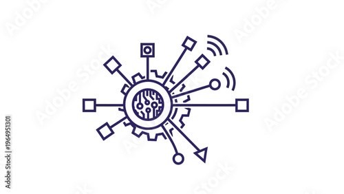 Artificial Intelligence Cogwheel Mechanism Gears.