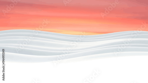 Картината върху платно Soft Watercolor Waves in Orange Hues.