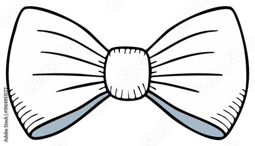 Doodle Style Bowtie Illustration Elegant Decoration Ribbon for Formal Occasions
