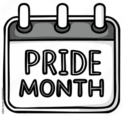 Cartoon Calendar Indicating Pride Month Celebration