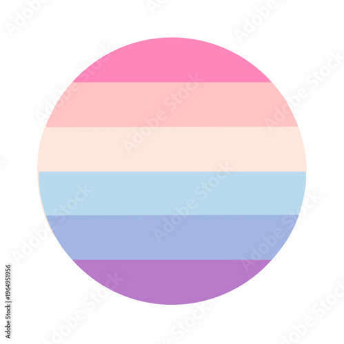 Bigender Pride Flag Circle Icon Symbol of Gender Identity and LGBTQIA Community