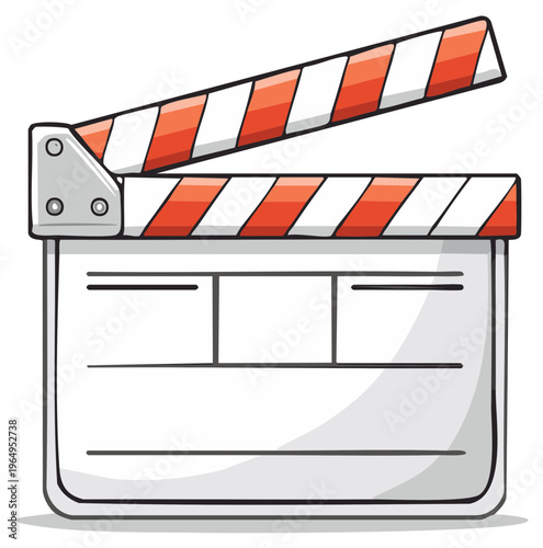 Cartoon Movie Clapperboard Illustration for Film Production and Cinema Concepts