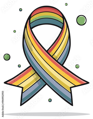 Rainbow Awareness Ribbon Symbol of Love and Diversity