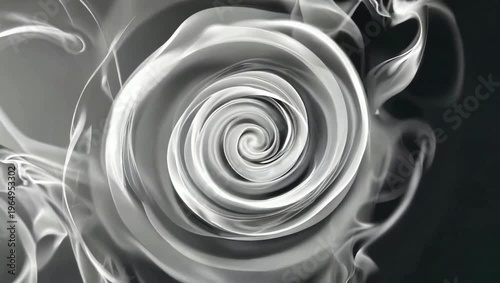Captivating smoke swirls create a hypnotic spiral in a dark space, evoking a sense of mystery and intrigue. Perfect for adding an artistic touch to your projects.