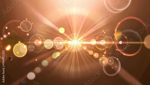 Captivating light explosion with dynamic bokeh and radiant beams, evoking energy and motion. Ideal for adding a touch of vibrancy and dynamism to your project.
