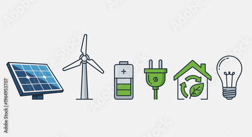 Eco friendly energy icons on white 25.