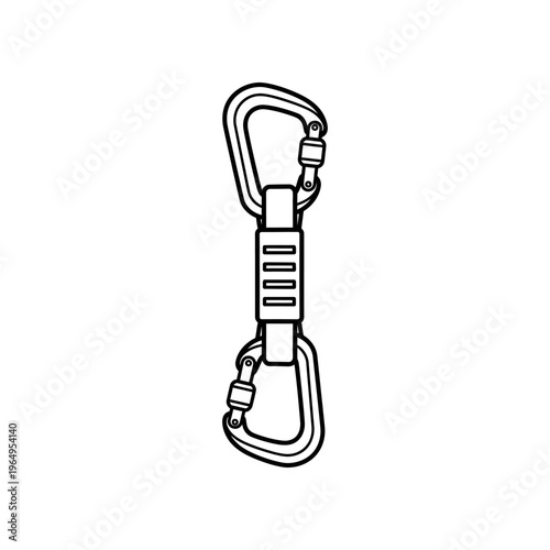 A carabiner with a rope clip attached