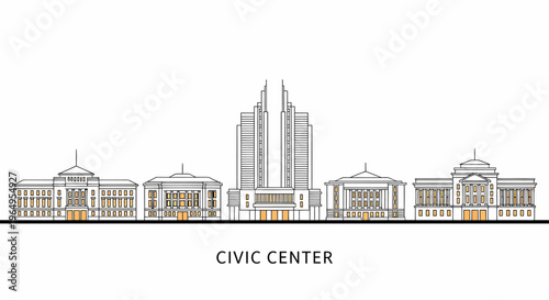 Civic Center Buildings Architecture Design.