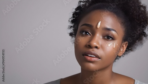 Touched by His Grace. Beautiful young black woman looking up with tears in her eyes. Christian concept, created with generative ai