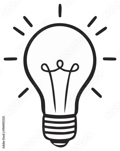 Bright Idea Light Bulb Glowing with Rays of Inspiration and Innovation Concept