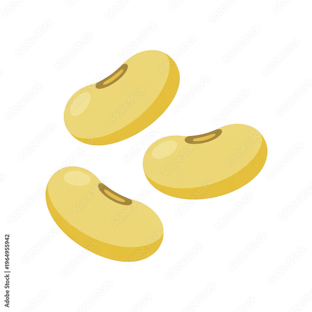 Fototapeta premium Three yellow cashew nuts on a black background