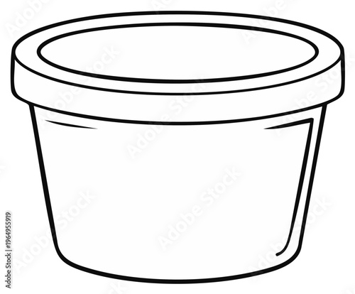 Simple blank container illustration for food or cosmetic products outline drawing easy to customize for package template and design