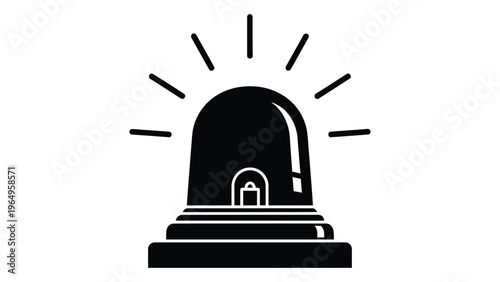 Police siren light icon illustration