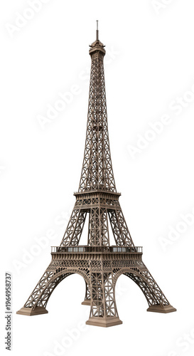 A model of the eiffel tower isolated on transparent background