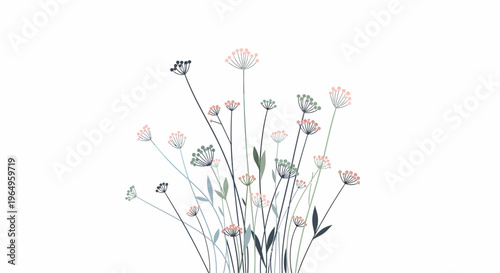 Dandelion flowers bunch green stems.