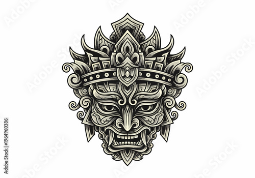 Intricate Baroque Demon Mask Design.