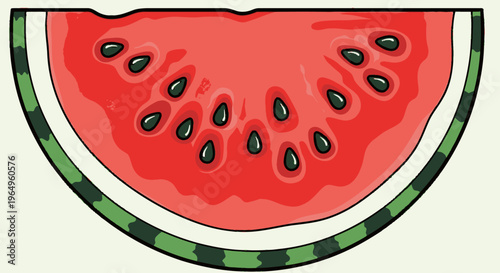 A slice of watermelon with seeds.