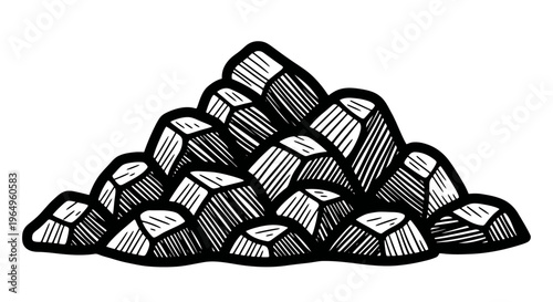 A pile of charcoal drawing objects.