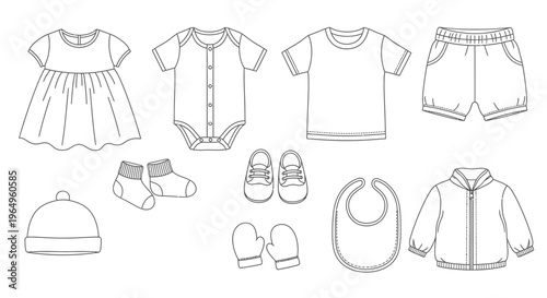 Baby clothes and accessories illustration 6.