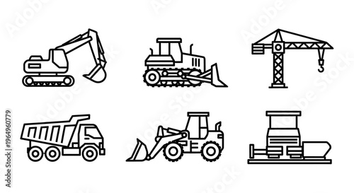 Heavy construction vehicles and equipment 3.