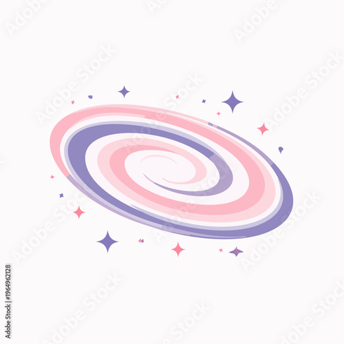 Swirling pastel galaxy with sparkling stars, a cosmic illustration